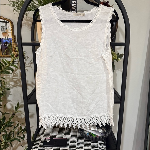 Valentina Naldi Made in Italy Linen Sleeveless Top Size Small - Picture 1 of 6